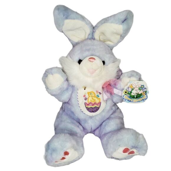 Dan Dee Hoppy Hopster Plush Easter Bunny Chick Egg Embroidered Blue Purple 24" - Picture 1 of 12